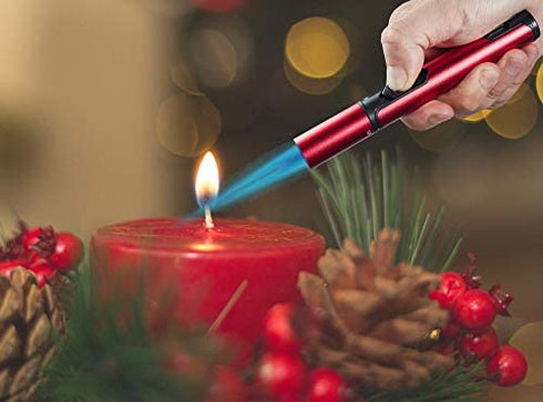 Urgrette 2 Pack Butane Torch Lighter, 6-inch Refillable Pen Lighter Adjustable Jet Flame Butane Lighter for Grill BBQ Candle Camping (Gas Not Included) Raven & Ruby